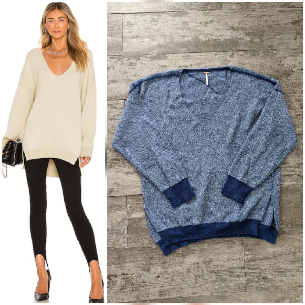 FREE PEOPLE Sweater Weather Oversized V Neck Sweater